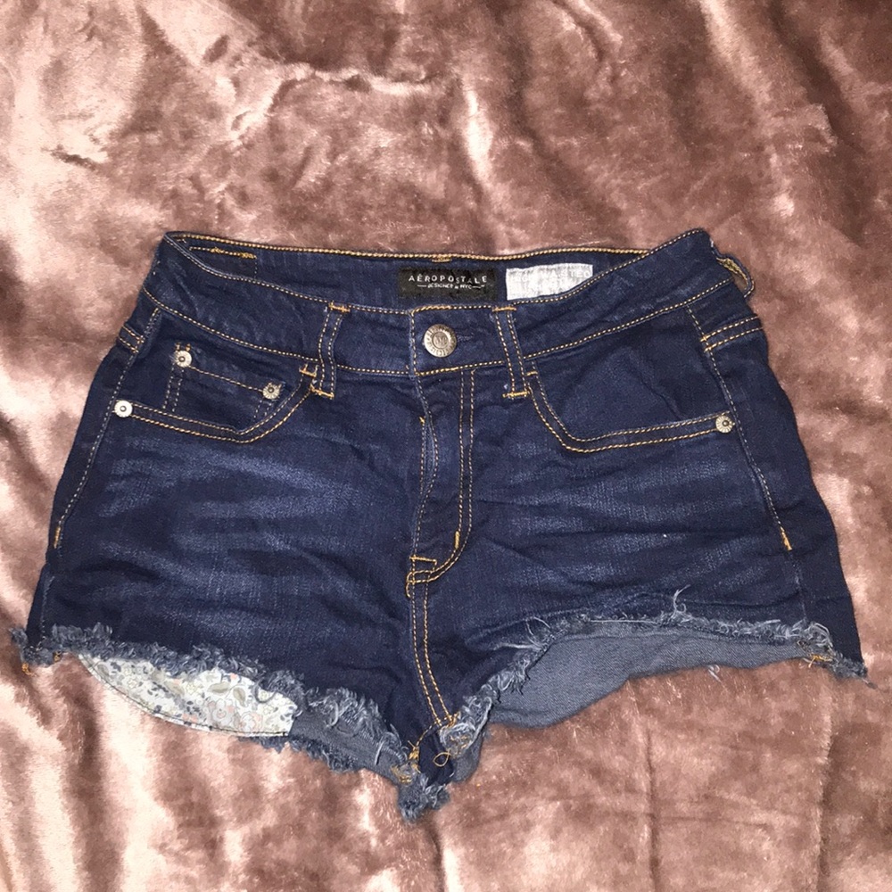 High waisted denim shorts